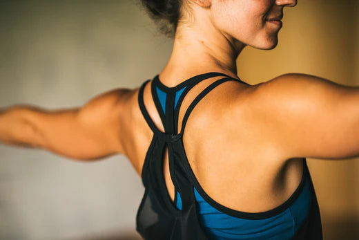 woman doing warrior pose